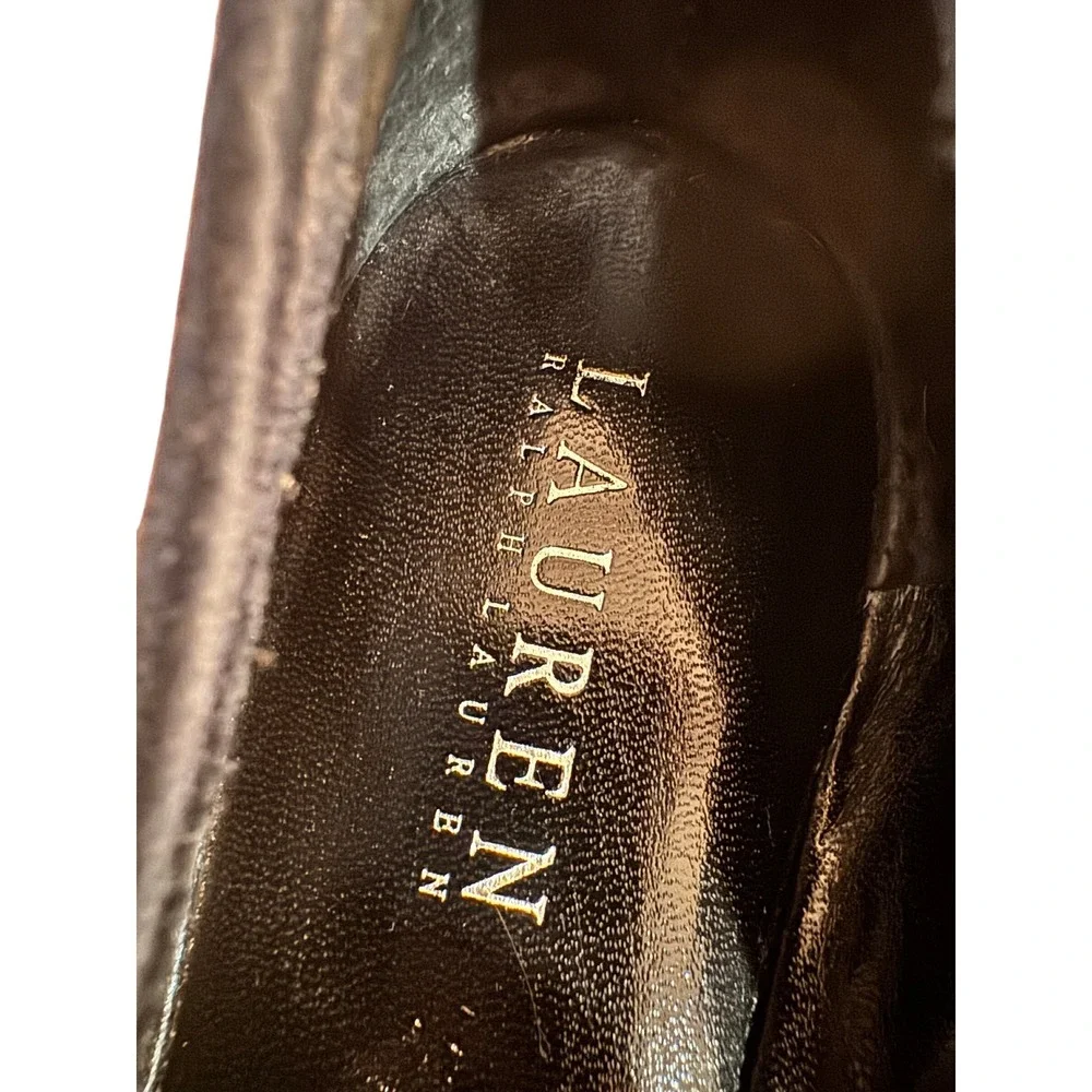 Lauren Ralph Lauren Black‎ Velvet Rhinestone Ballet Flats Shoes Women Size 9.5